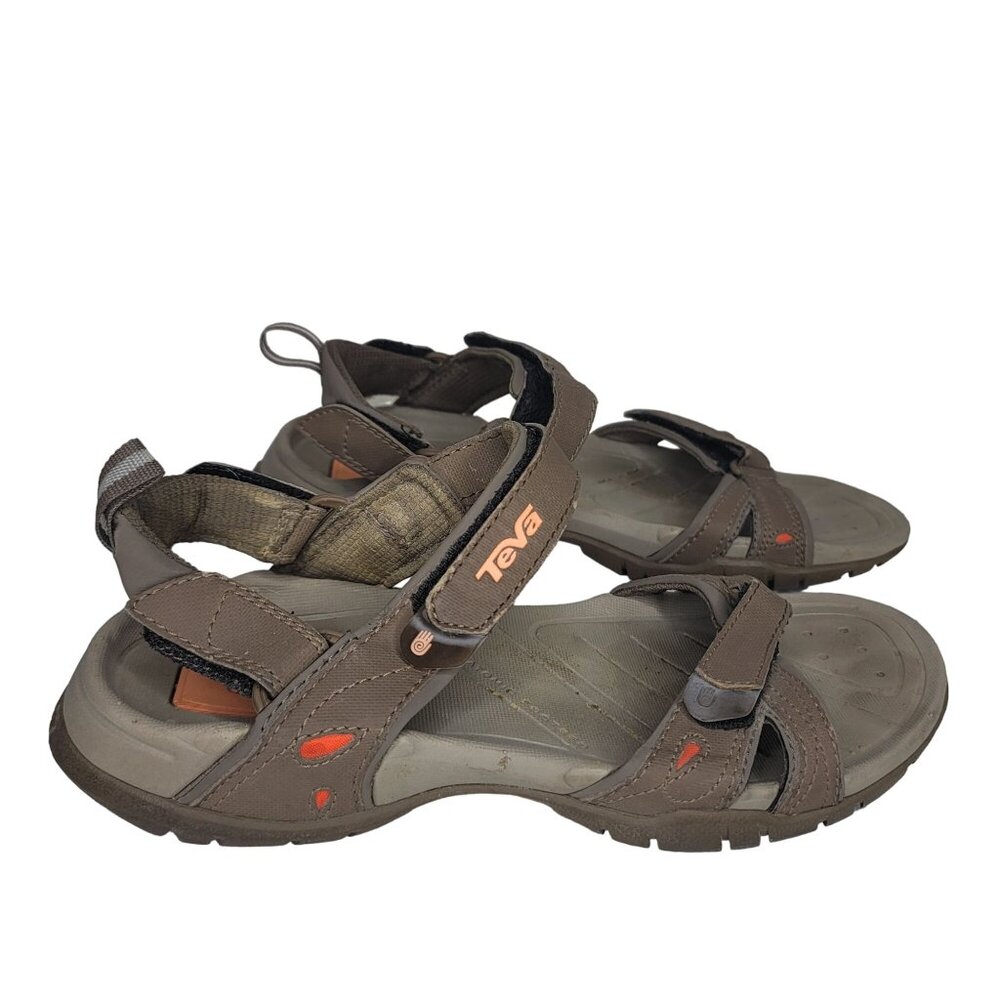 Teva Brown Strappy water hiking Outdoor Sandals adjustable straps Size 8